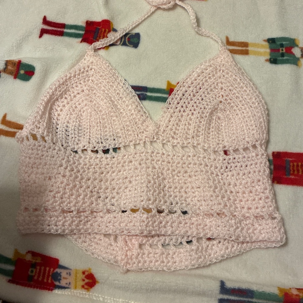 Pink crochet top